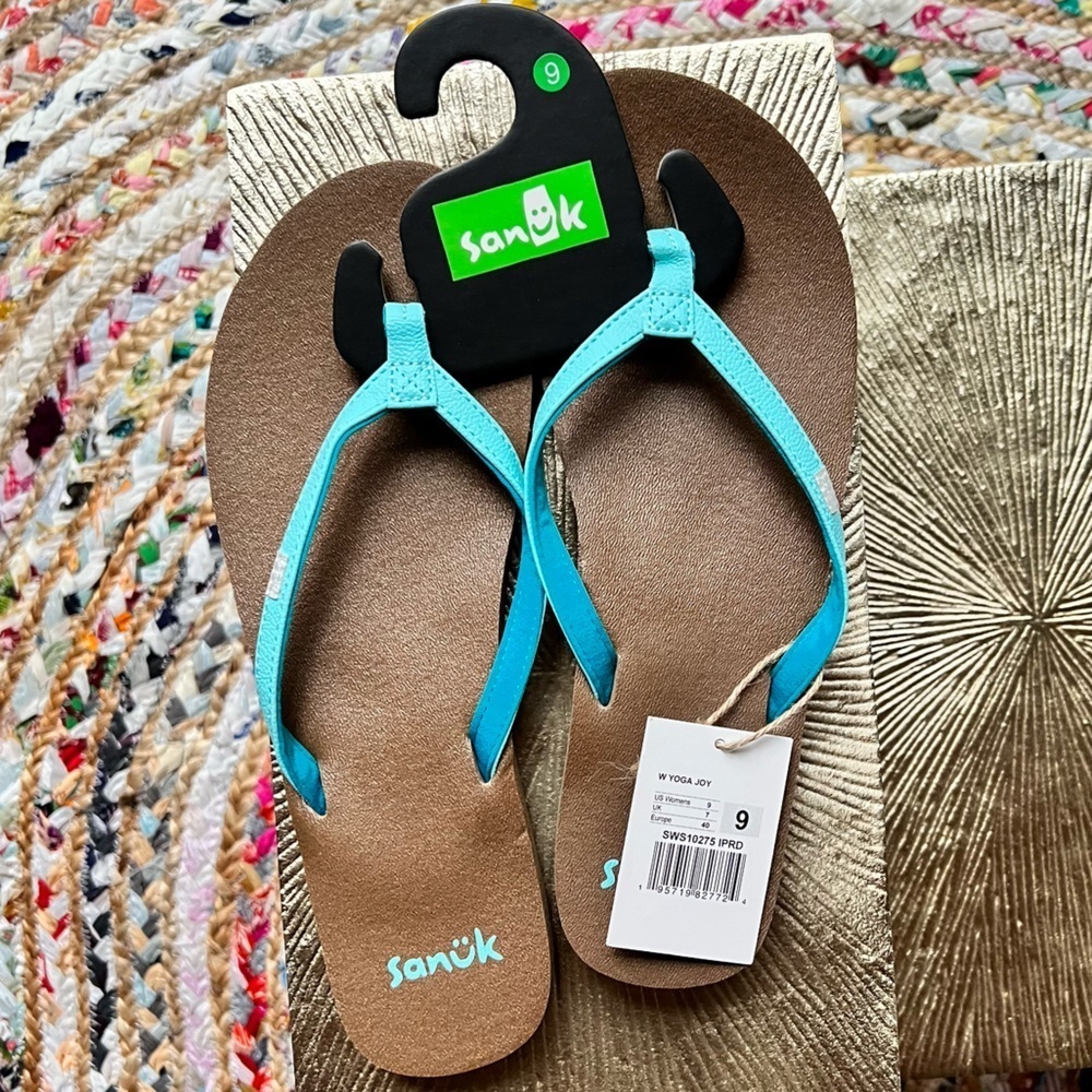 Sanuk [NWT Sz 9] Cosmic Joy Yoga Mat Flip Flops - Picture 8 of 9